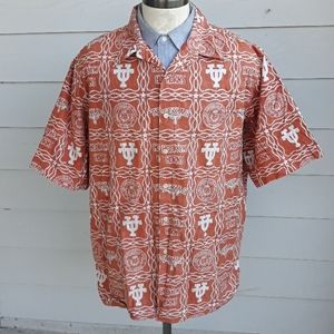 REYN SPOONER UT Texas Longhorns Burnt Orange Cotton XXL Short‎ Sleeve Shirt VTG